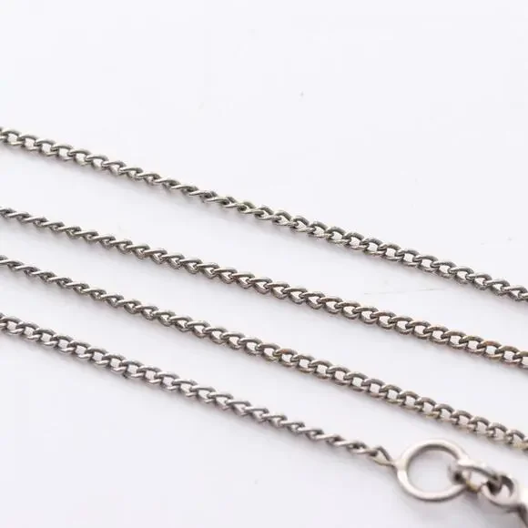 CHANEL Authentic White Logo Necklace